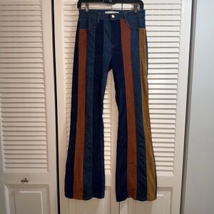 Altar'd State Velvet Striped Denim Jeans